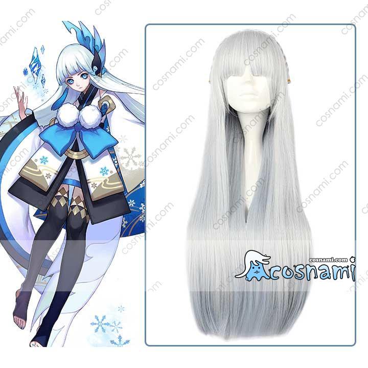 大特価販売中 P⑫4 陰陽師 コスプレ 雪女 覚醒前 未覚醒 白 水色 高